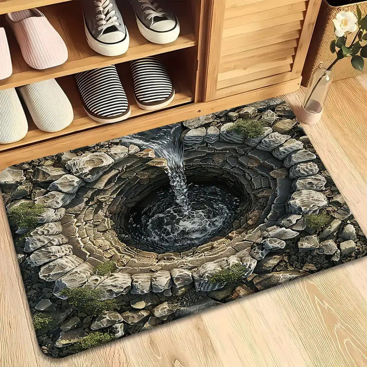 3D Brick Pattern Optical Illusion Bath Mat Kalsten