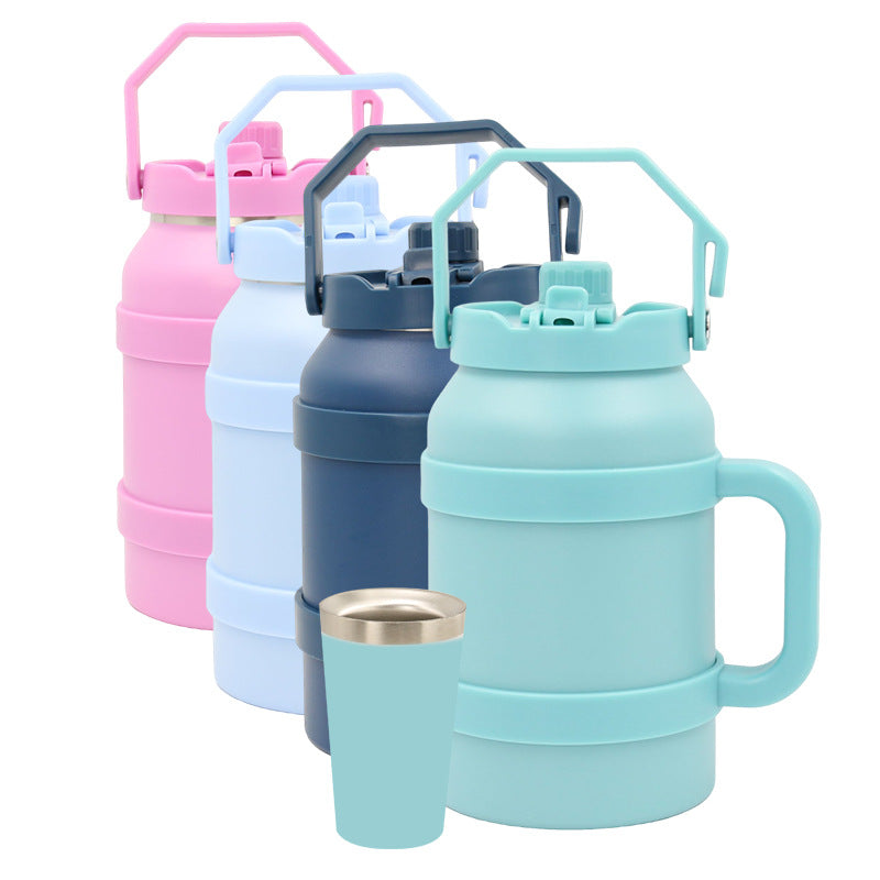Ladies Insulated Stainless Steel Thermo Bottle with Practical Carry Handle Kalsten