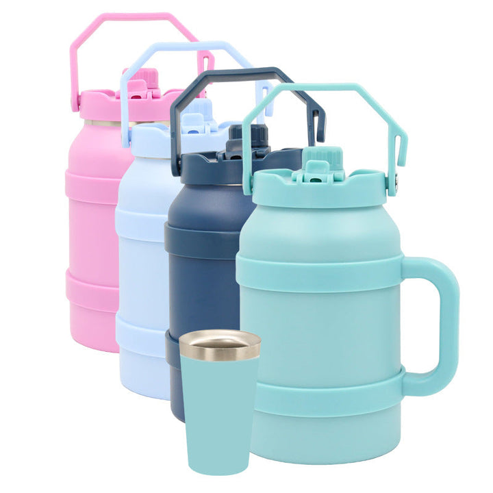 Ladies Insulated Stainless Steel Thermo Bottle with Practical Carry Handle Kalsten