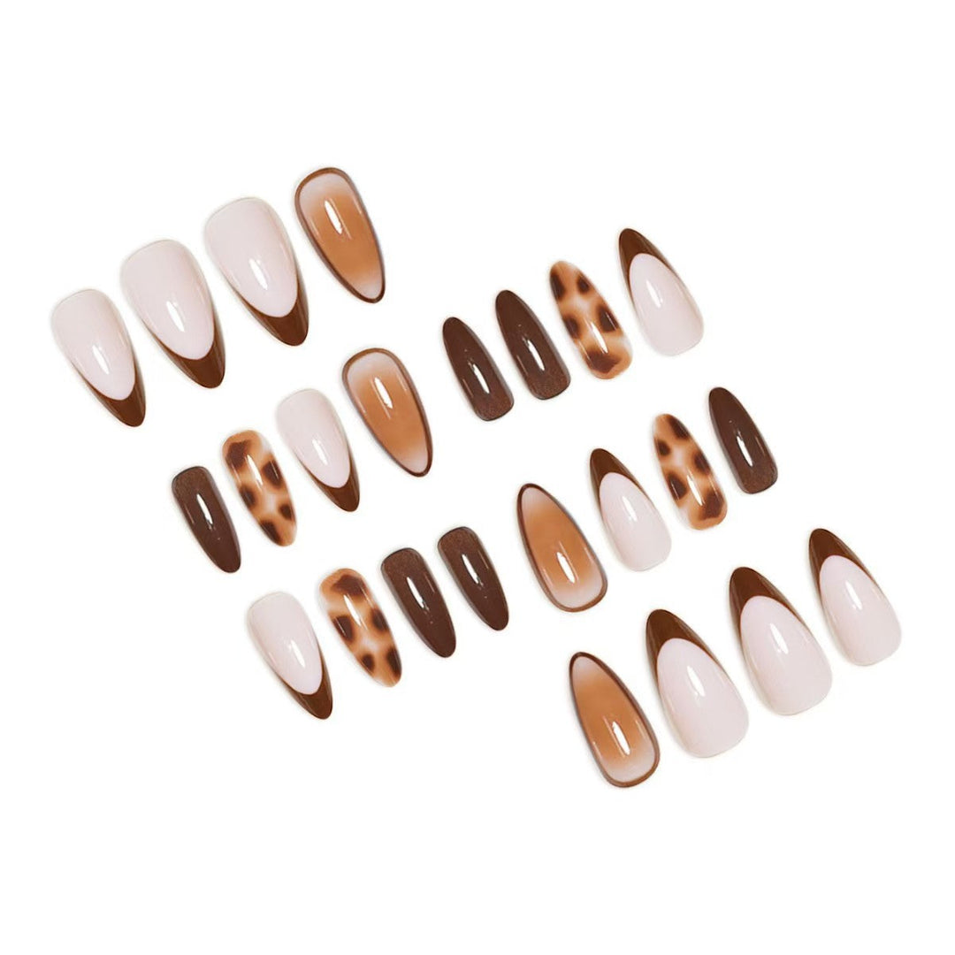 Elegant Artificial Nails in Fashionable Mink Brown Color Kalsten