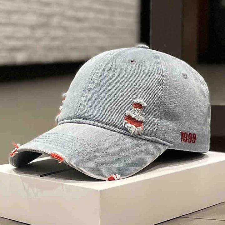Unisex Distressed Denim Baseball Cap Kalsten