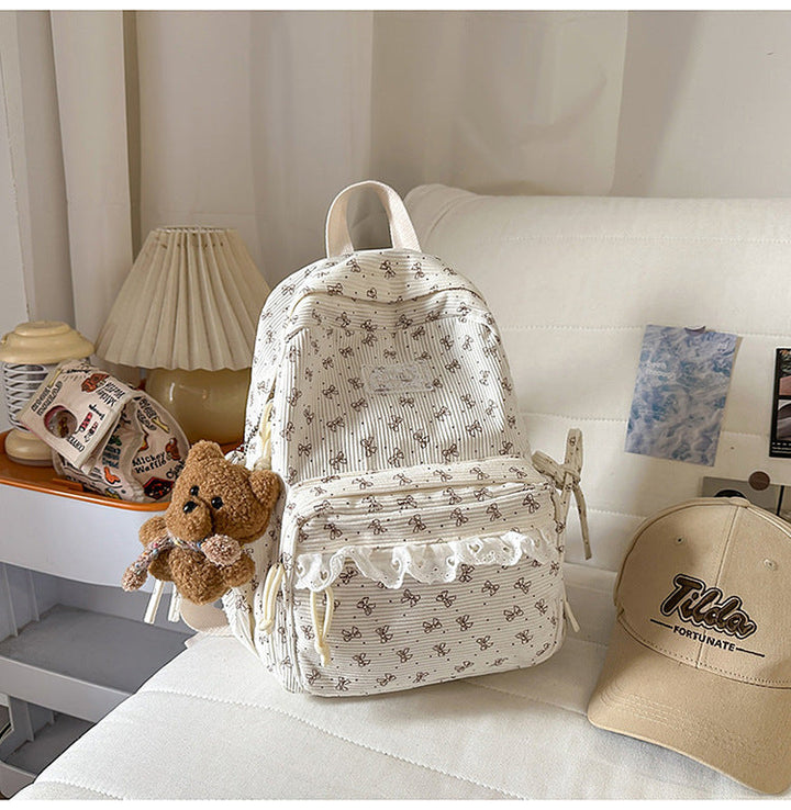 Cute Floral Print Mini School Backpack