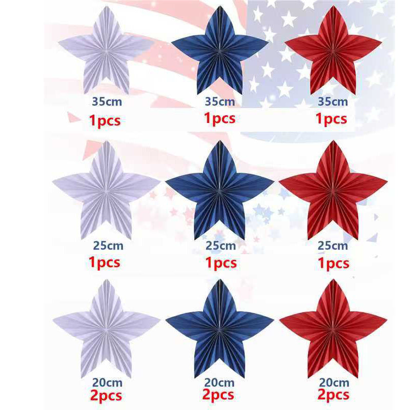 Unisex nan patriotic layered paper fan garland and star pennant banner Kalsten