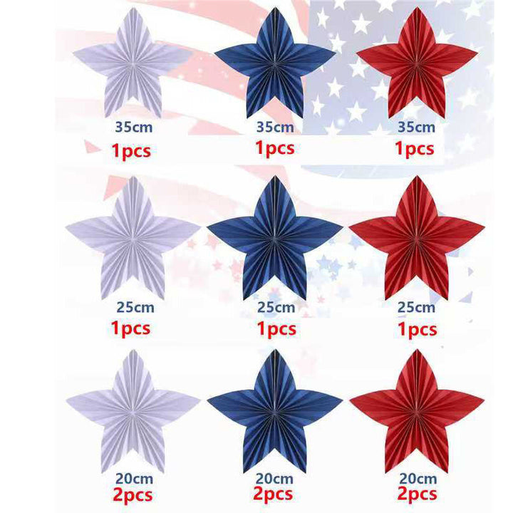 Unisex nan patriotic layered paper fan garland and star pennant banner Kalsten