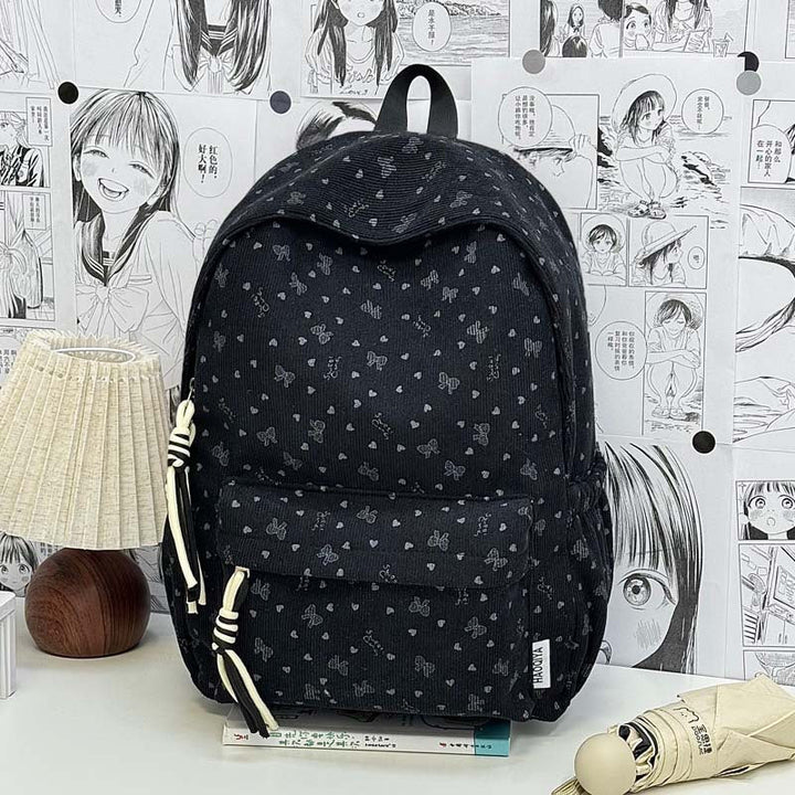 Casual Patterned Fabric School Backpack