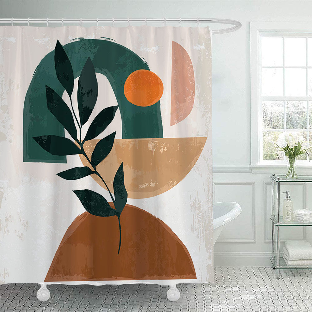 Abstract Botanical Print Shower Curtain Kalsten