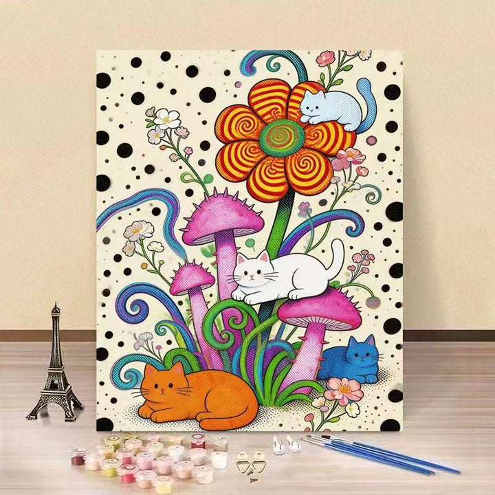 Cat-Themed DIY Paint by Numbers Canvas Kit Kalsten