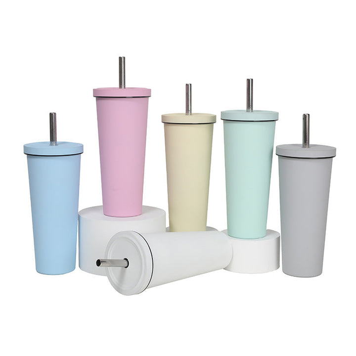 Women's High-Quality Insulated Drinking Bottle with Stainless Steel Straw Kalsten
