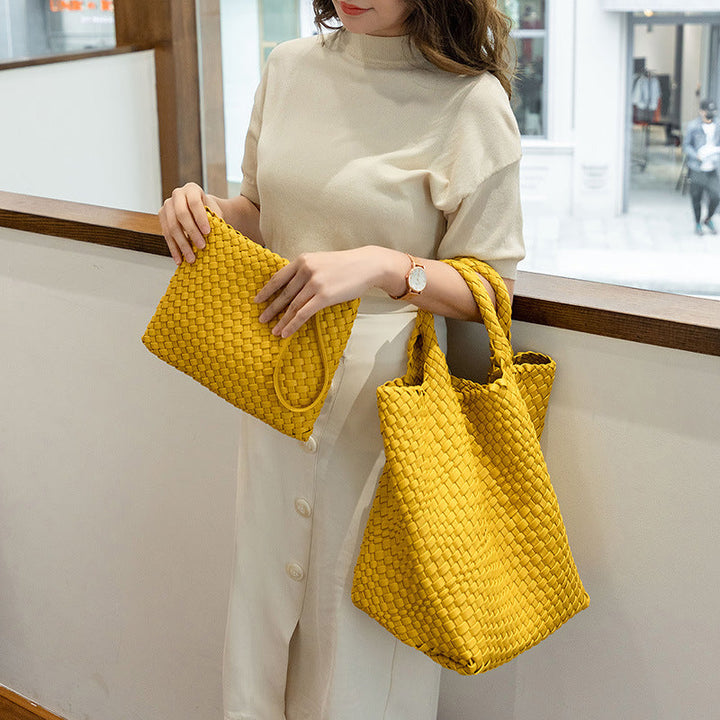 Elegant Braided Handbag with Removable Clutch Kalsten