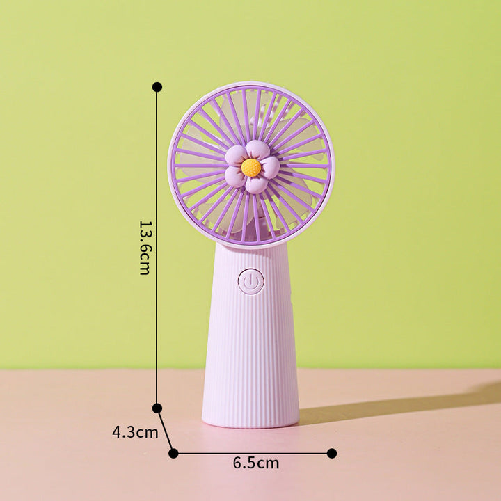 Women's Portable Mini Hand Fan with Creative Flower Design Kalsten