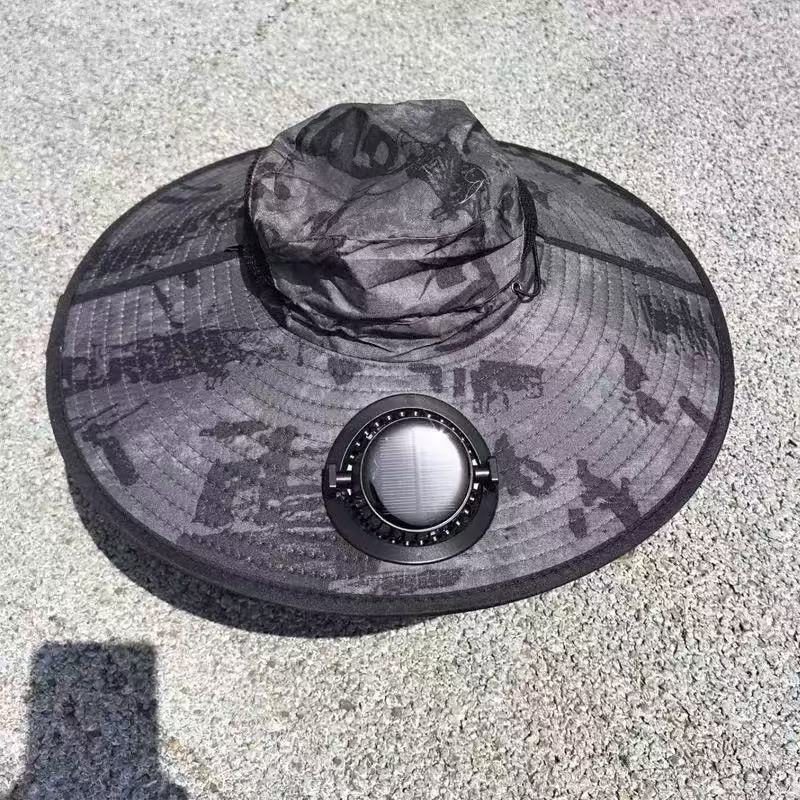 Ventilated outdoor fishing hat with two rechargeable fans, waterproof material and adjustable chin strap Kalsten