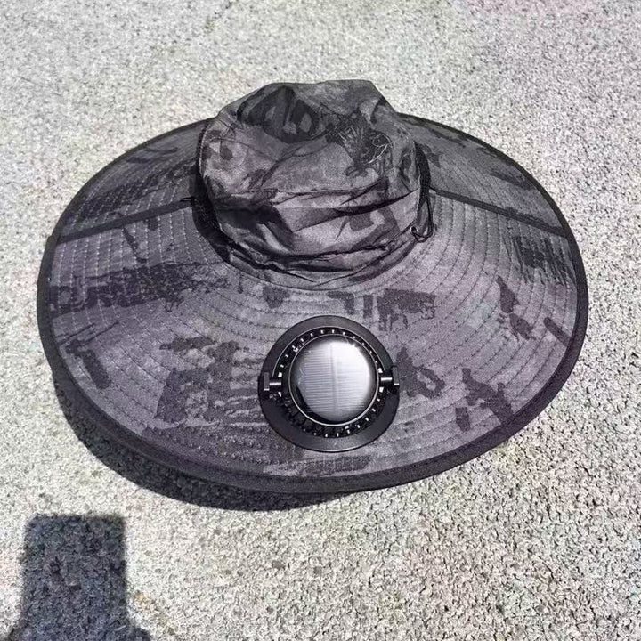 Ventilated outdoor fishing hat with two rechargeable fans, waterproof material and adjustable chin strap Kalsten