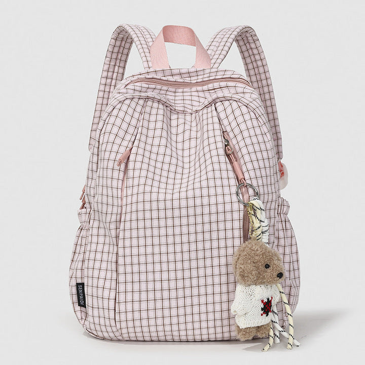 Checked Pattern Backpack