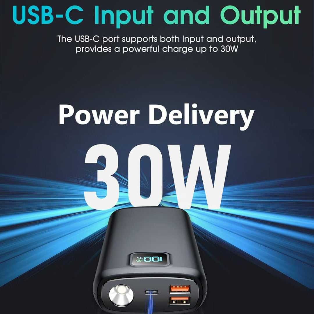 Portable power bank with digital LED display and flashlight function Kalsten