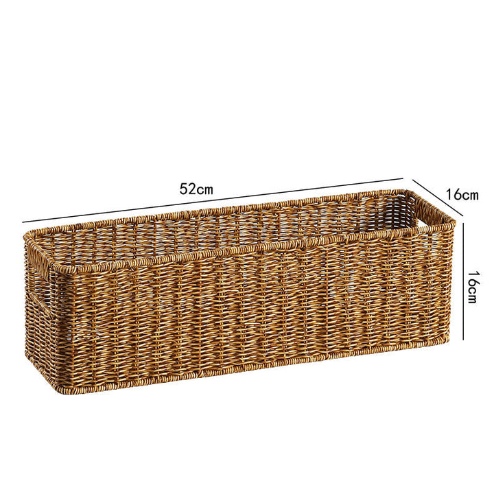 Handwoven Rectangular Storage Basket with Cut-Out Handles Kalsten