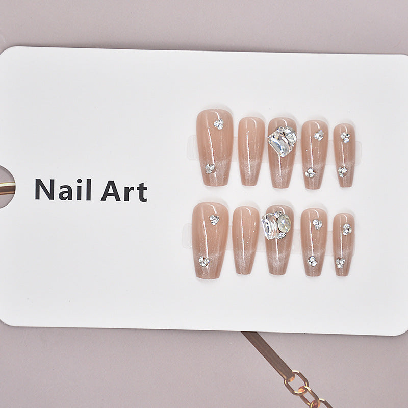 Luxurious Rhinestone-Embellished Nail Extensions Kalsten