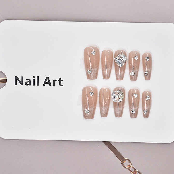 Luxurious Rhinestone-Embellished Nail Extensions Kalsten