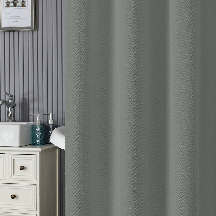 Textured Leaf Pattern Shower Curtain Kalsten
