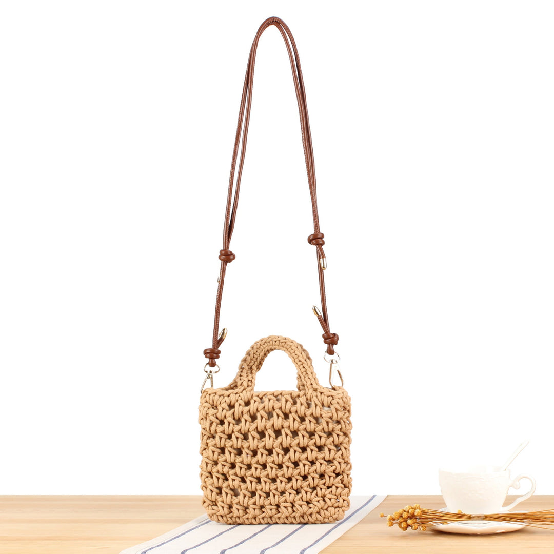Handbag Made of Handmade Macrame with Adjustable Shoulder Strap Kalsten