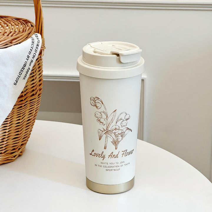 Ladies thermos mug with stylish flower design Kalsten