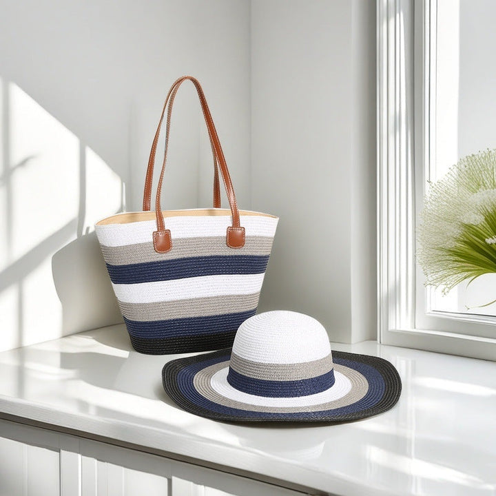 Beach bag with colorful stripes Kalsten
