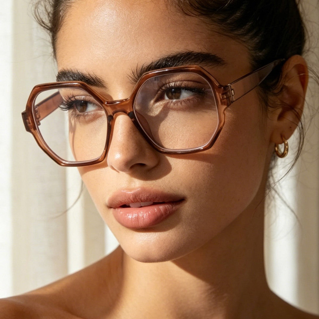 Women's fashionable sunglasses with hexagonal frame and UV protection Kalsten