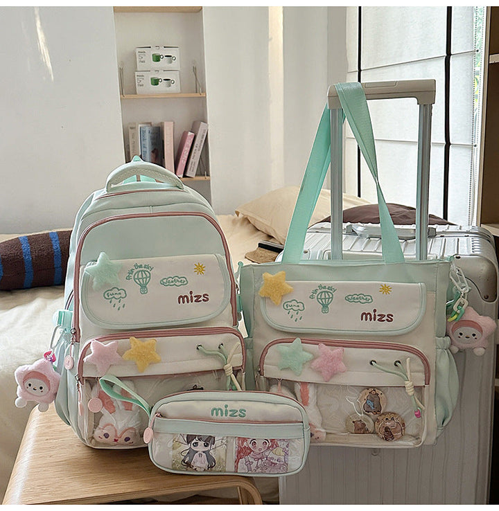 Whimsical Multi-Pocket Backpack Set Kalsten