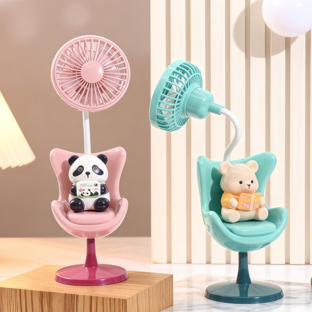 Women's Portable Mini Fan with Fun Bear Design Kalsten