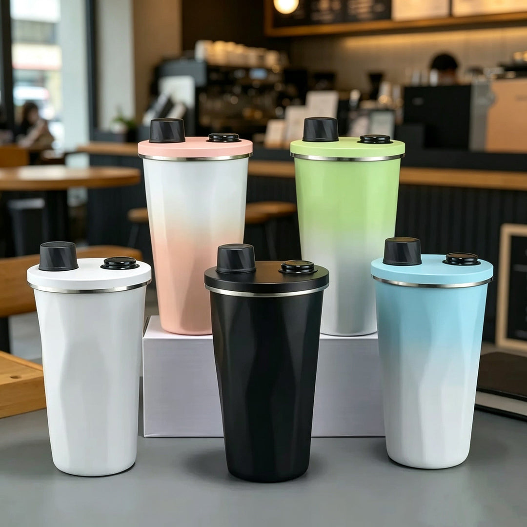Women's insulated drinking bottle with practical press closure Kalsten
