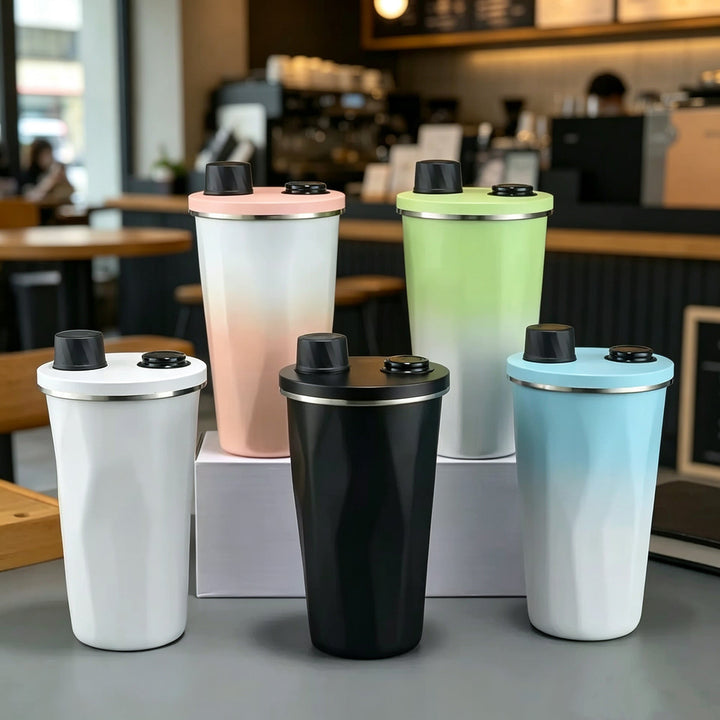 Women's insulated drinking bottle with practical press closure Kalsten
