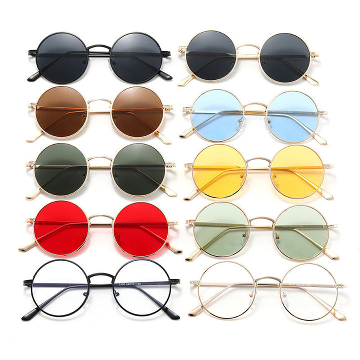 Ladies fashionable glasses with round lenses and fine metal frame Kalsten