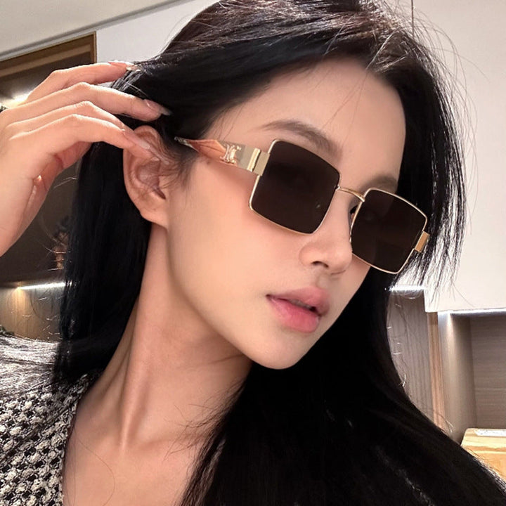 Women's fashionable rectangular sunglasses with high-quality metal frame and polarized lenses Kalsten