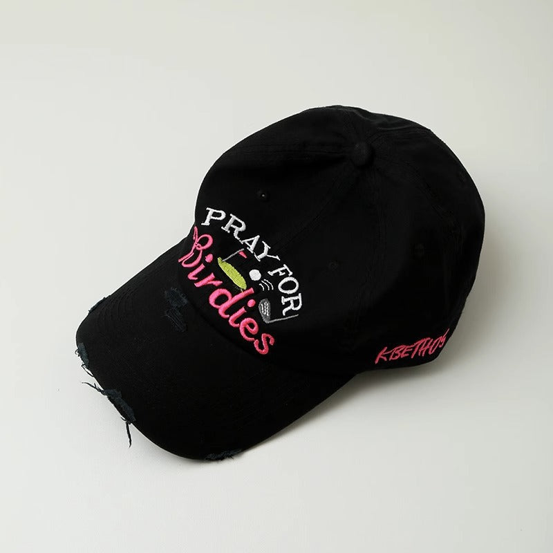 Women's Embroidered Distressed Baseball Cap Kalsten
