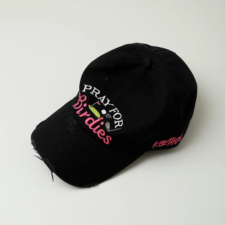 Women's Embroidered Distressed Baseball Cap Kalsten
