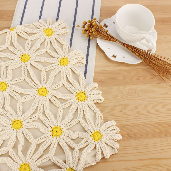 Handcrafted macrame bag with floral accents Kalsten
