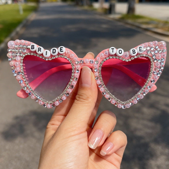 Heart-Shaped Pearl-Embellished Sunglasses Kalsten