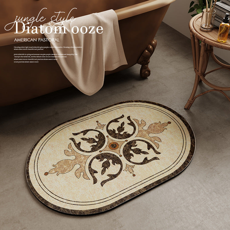 Vintage Floral Bath Mat Kalsten