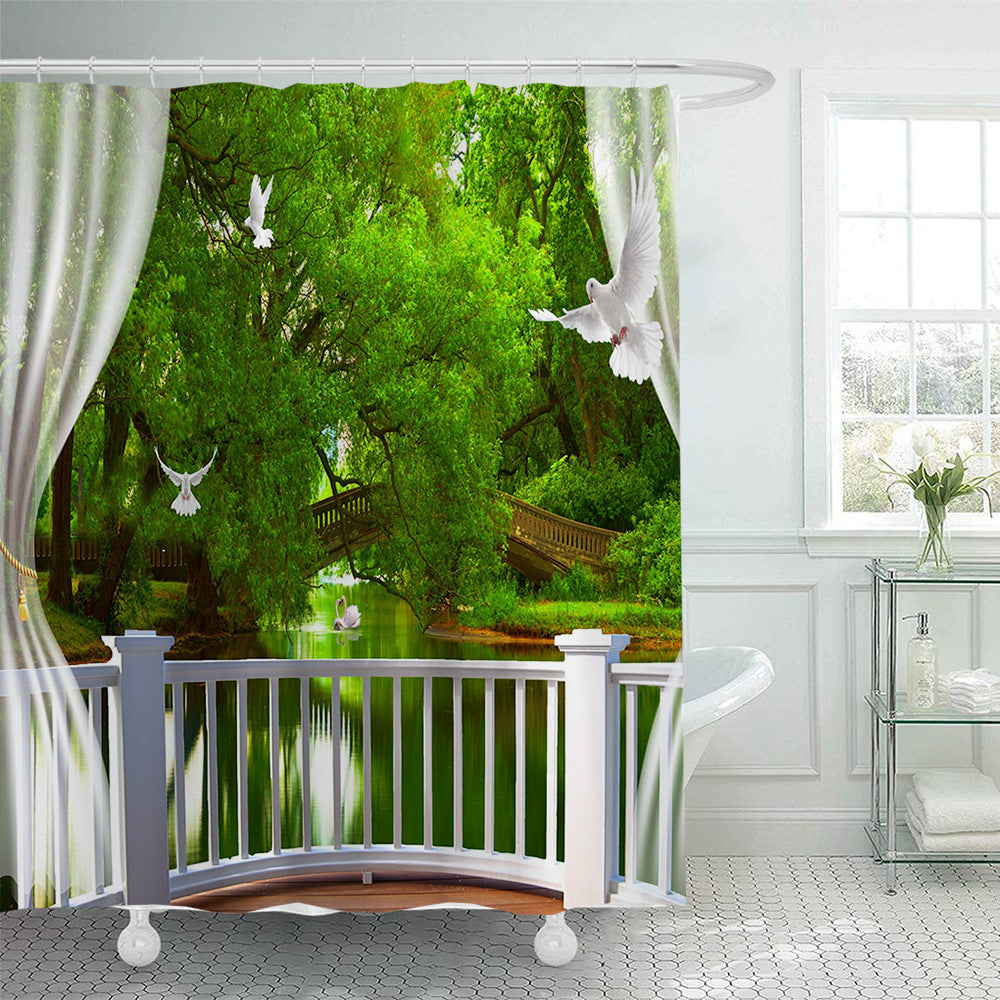 Tropical Oasis Shower Curtain Kalsten