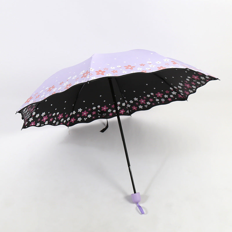 Women's Folding Umbrella with Detailed Floral Design Kalsten