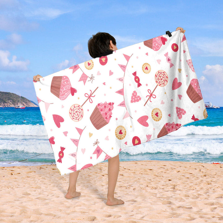 Beach blanket with colorful cupcake design Kalsten
