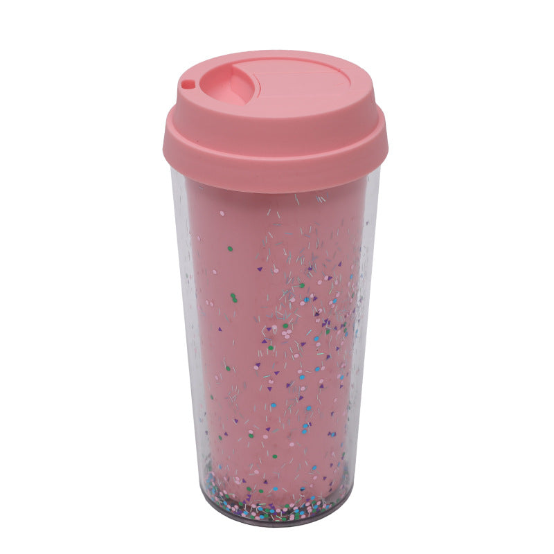 Ladies Glitter Drinking Cup with Leak-Proof Lid and Ergonomic Handle Kalsten