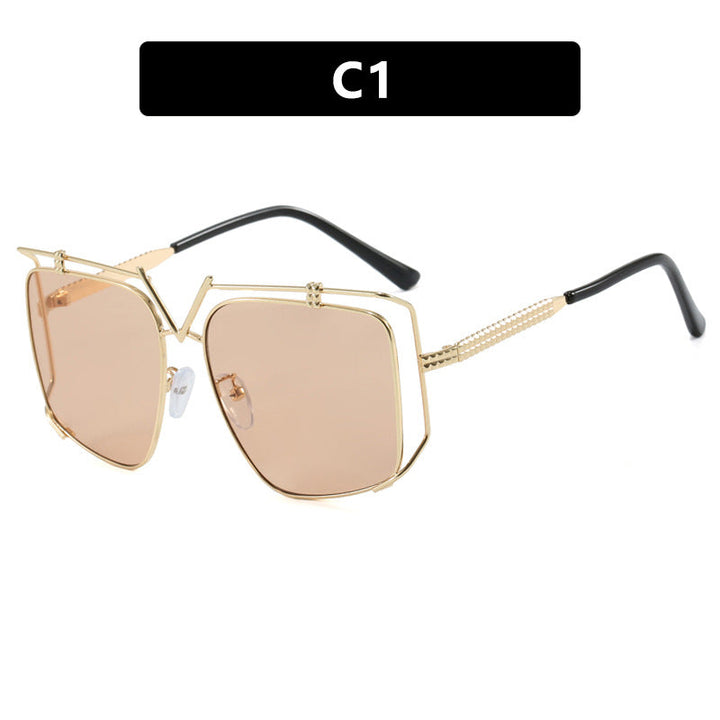 Women's futuristic oversized sunglasses with unique geometric frame Kalsten