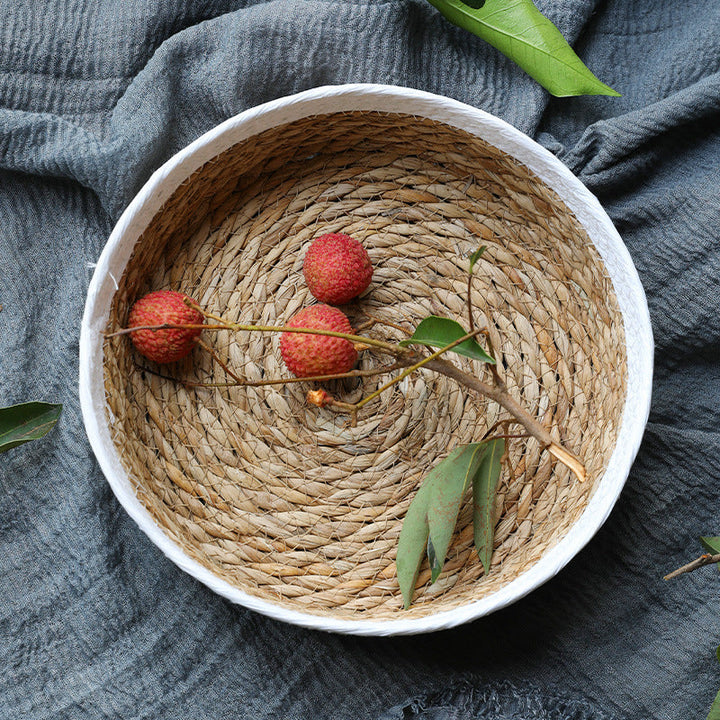 Unisex beef storage basket with elegant textile edging Kalsten