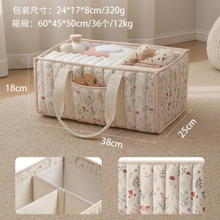 Storage basket with carrying handles and elegant floral pattern Kalsten