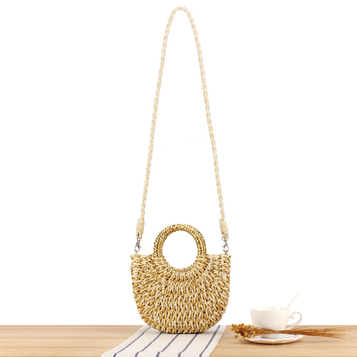 Stylish Woven Shoulder Bag with Round Handle Kalsten
