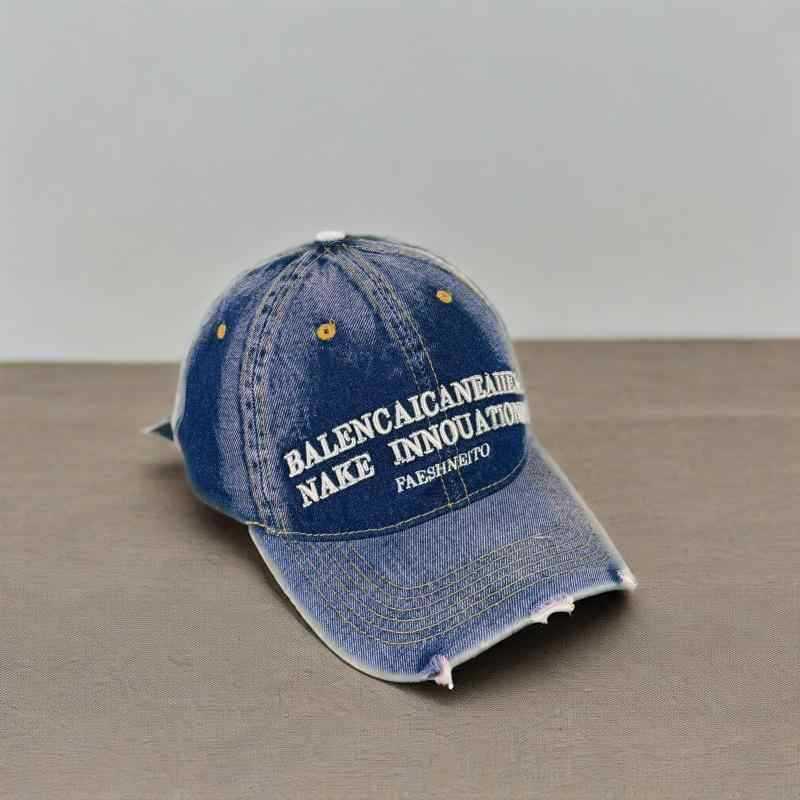 Unisex Vintage-Inspired Distressed Denim Baseball Cap Kalsten