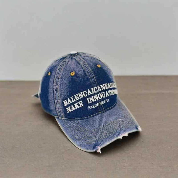 Unisex Vintage-Inspired Distressed Denim Baseball Cap Kalsten