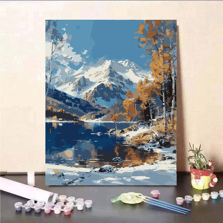 Scenic Mountain Lake Paint by Numbers Kit Kalsten