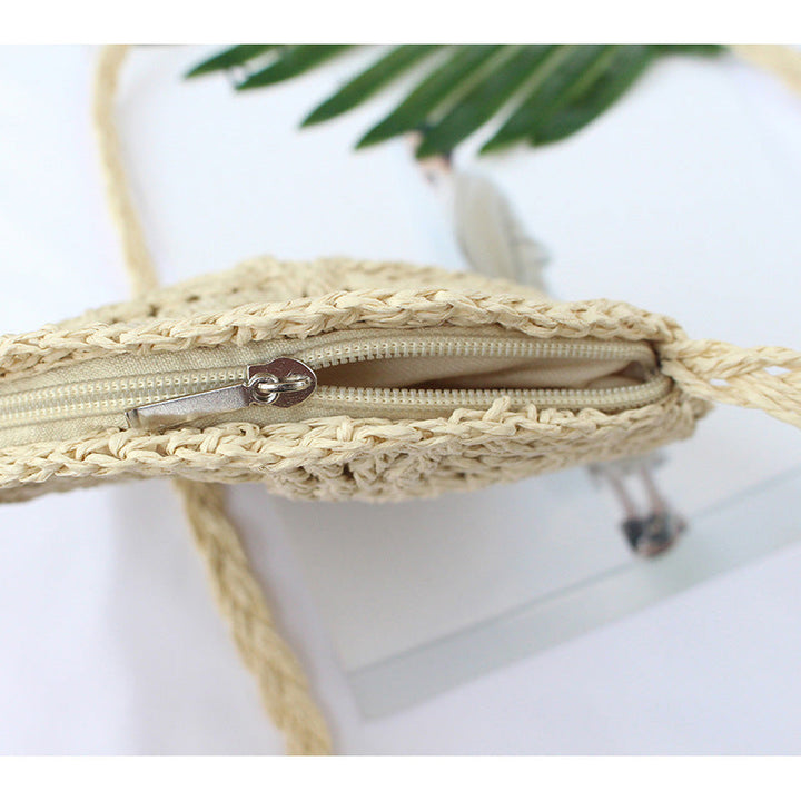 Leather Shoulder Bag Made of Braided Natural Material Kalsten