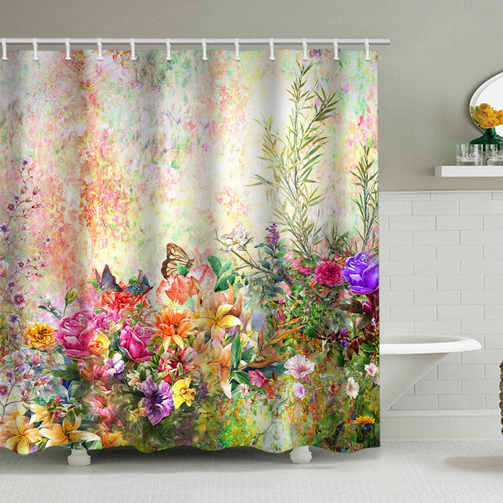 Rustic Garden-Themed Shower Curtain Kalsten